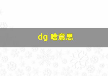 dg 啥意思